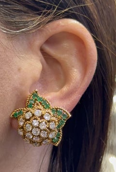 Van Cleef And Arpels Emerald and Diamond Earrings