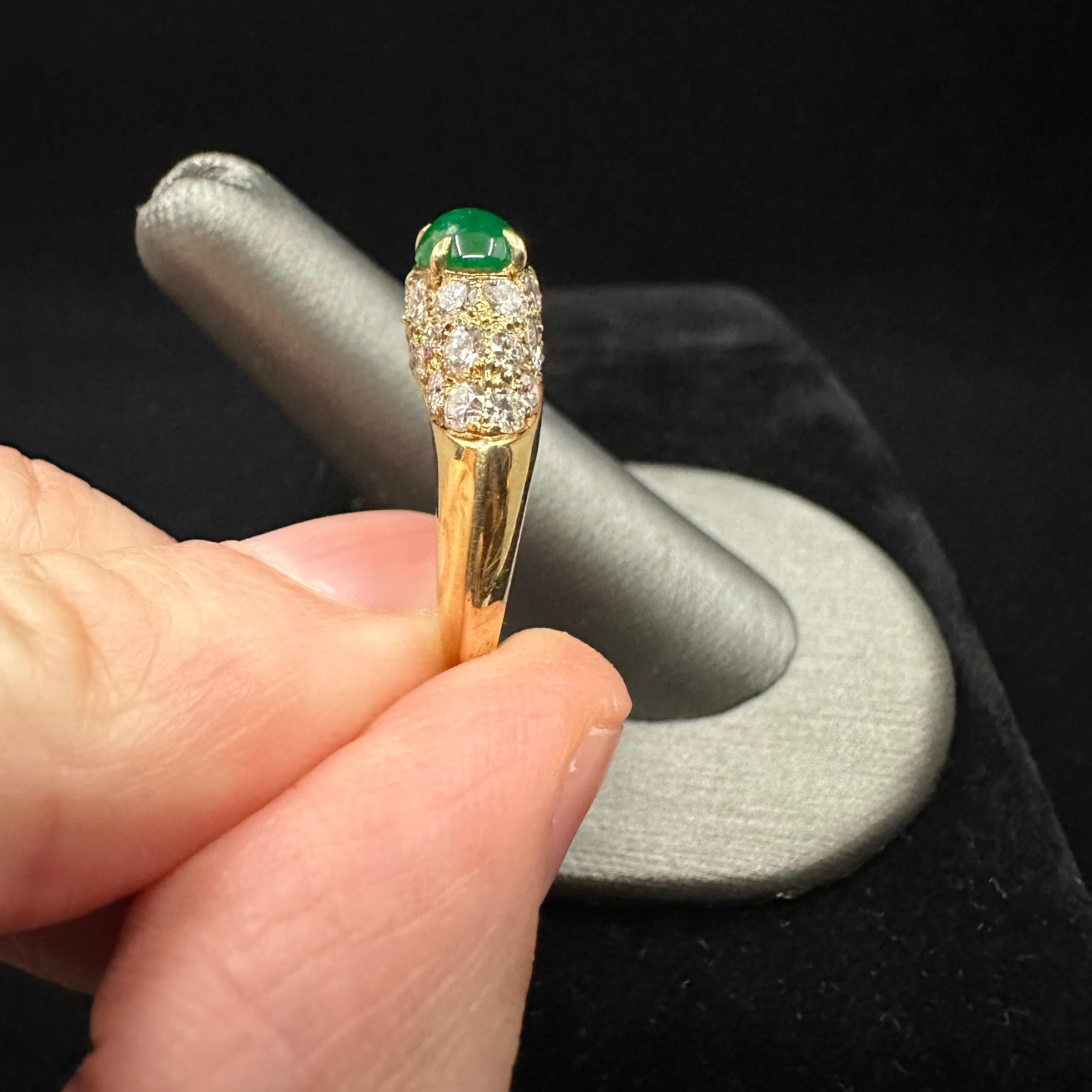 Van Cleef and Arpels Emerald Diamond Stacking Band For Sale 1