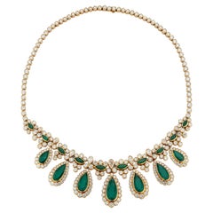 Retro Van Cleef and Arpels Emerald Necklace 