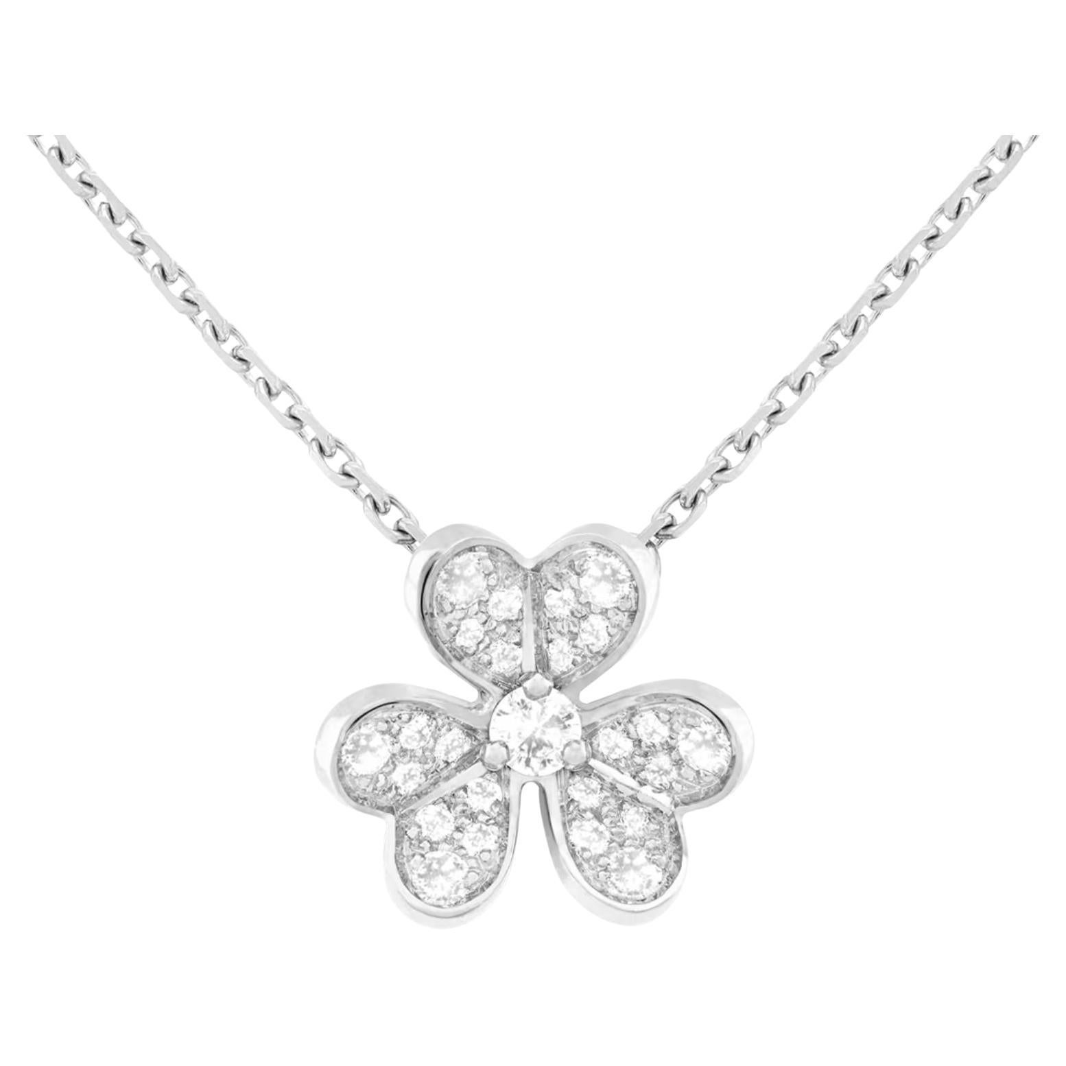 Van Cleef and Arpels Frivole Diamond Pendent Chain Necklace For Sale