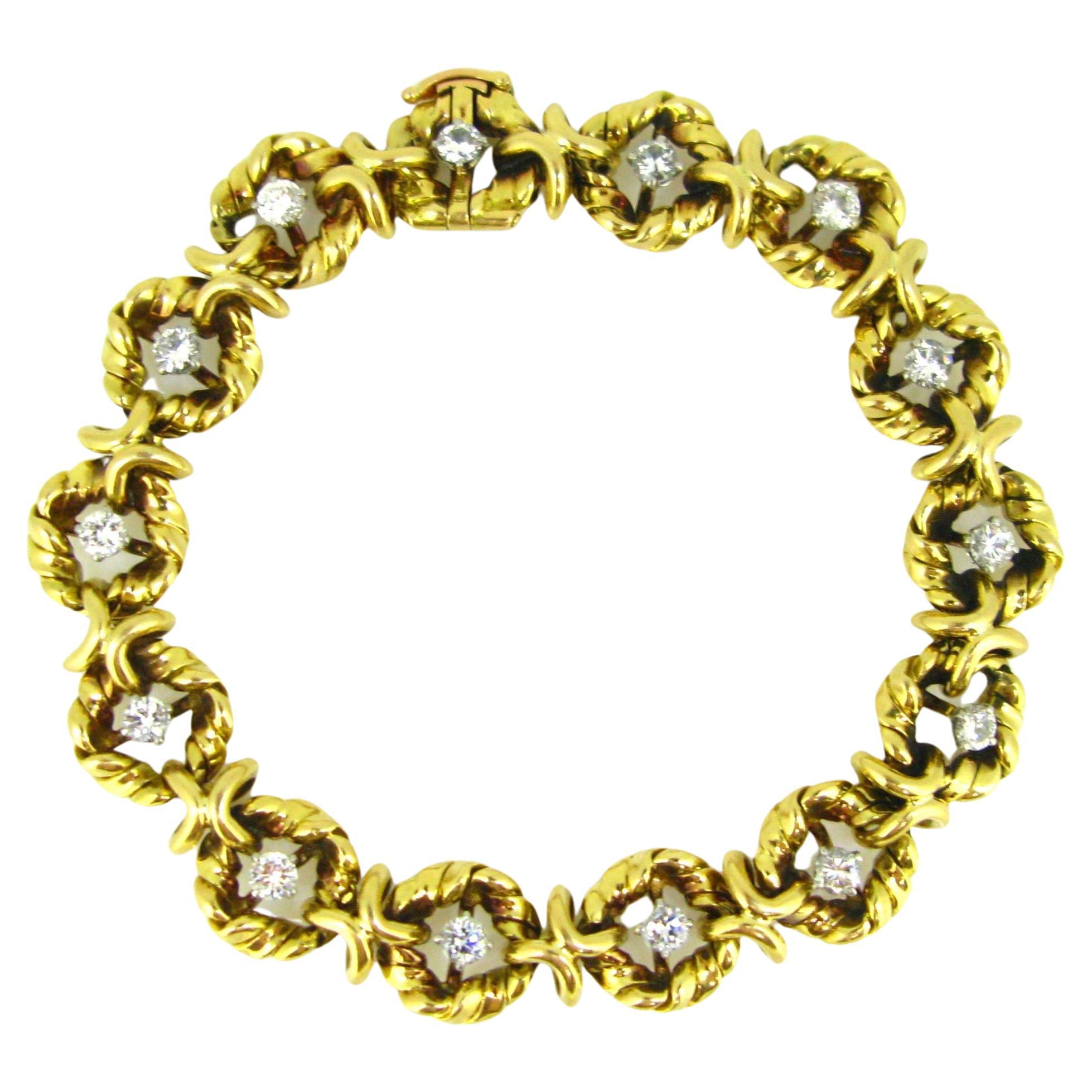 Van Cleef & Arpels Georges Lenfant Diamonds Yellow Gold Bracelet, circa 1960