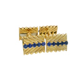 Van Cleef Arpels Georges Lenfant French Sapphire Cufflinks 18K Yellow Gold
