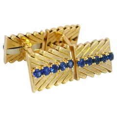 Van Cleef Arpels Georges Lenfant Boutons de manchette saphir français en or jaune 18 carats