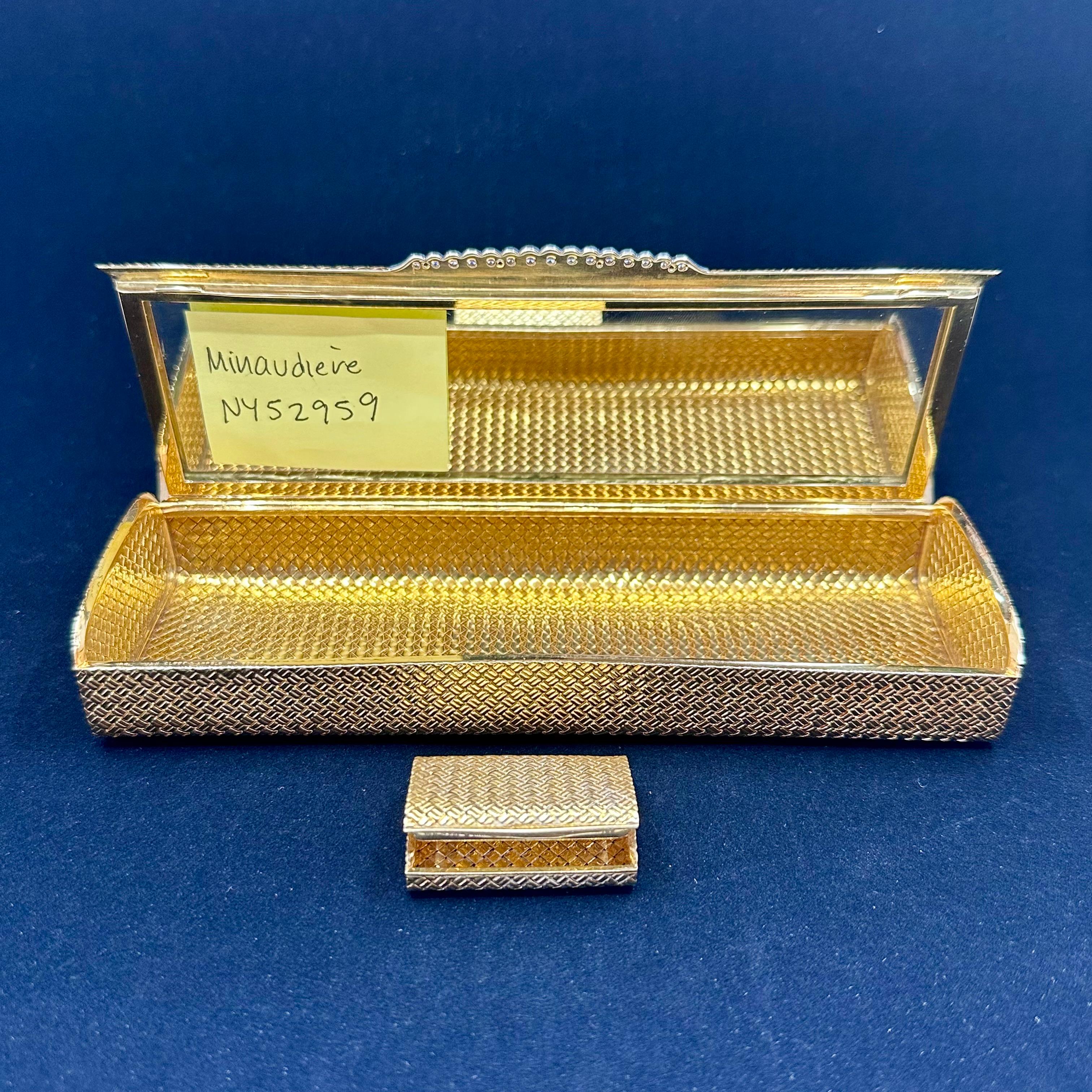 Van Cleef and Arpels Gold and Diamond Minaudière Box Clutch  For Sale 1