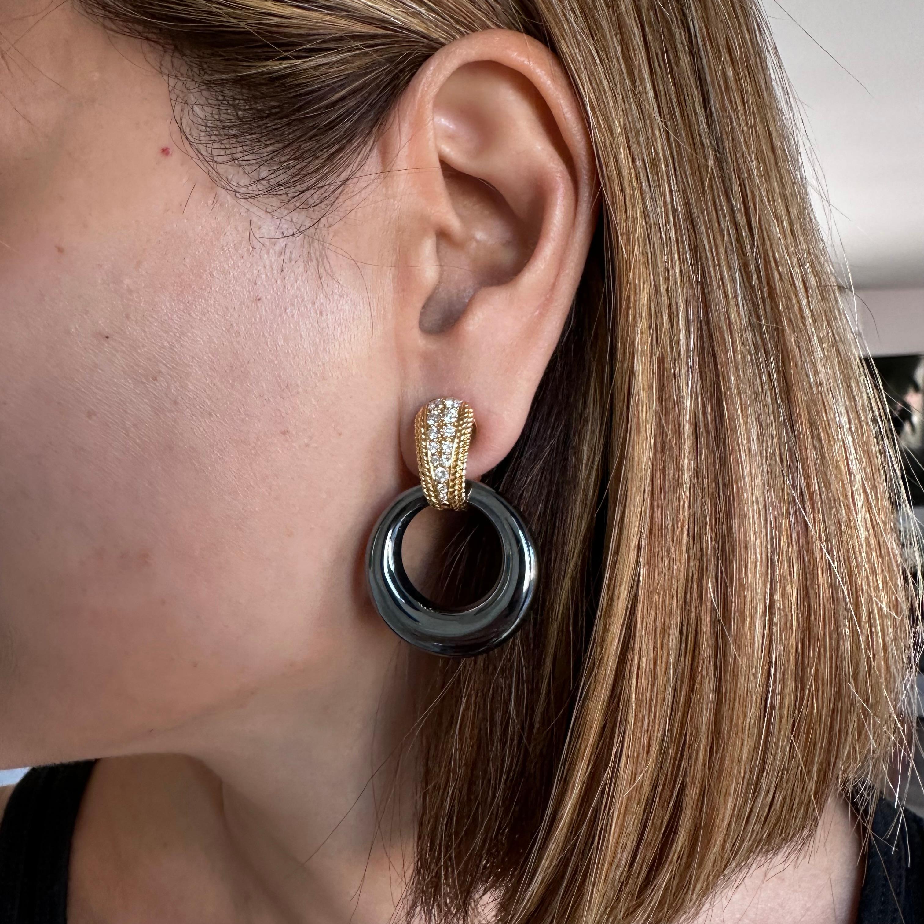 Van Cleef and Arpels Hoop Diamond Earring 1