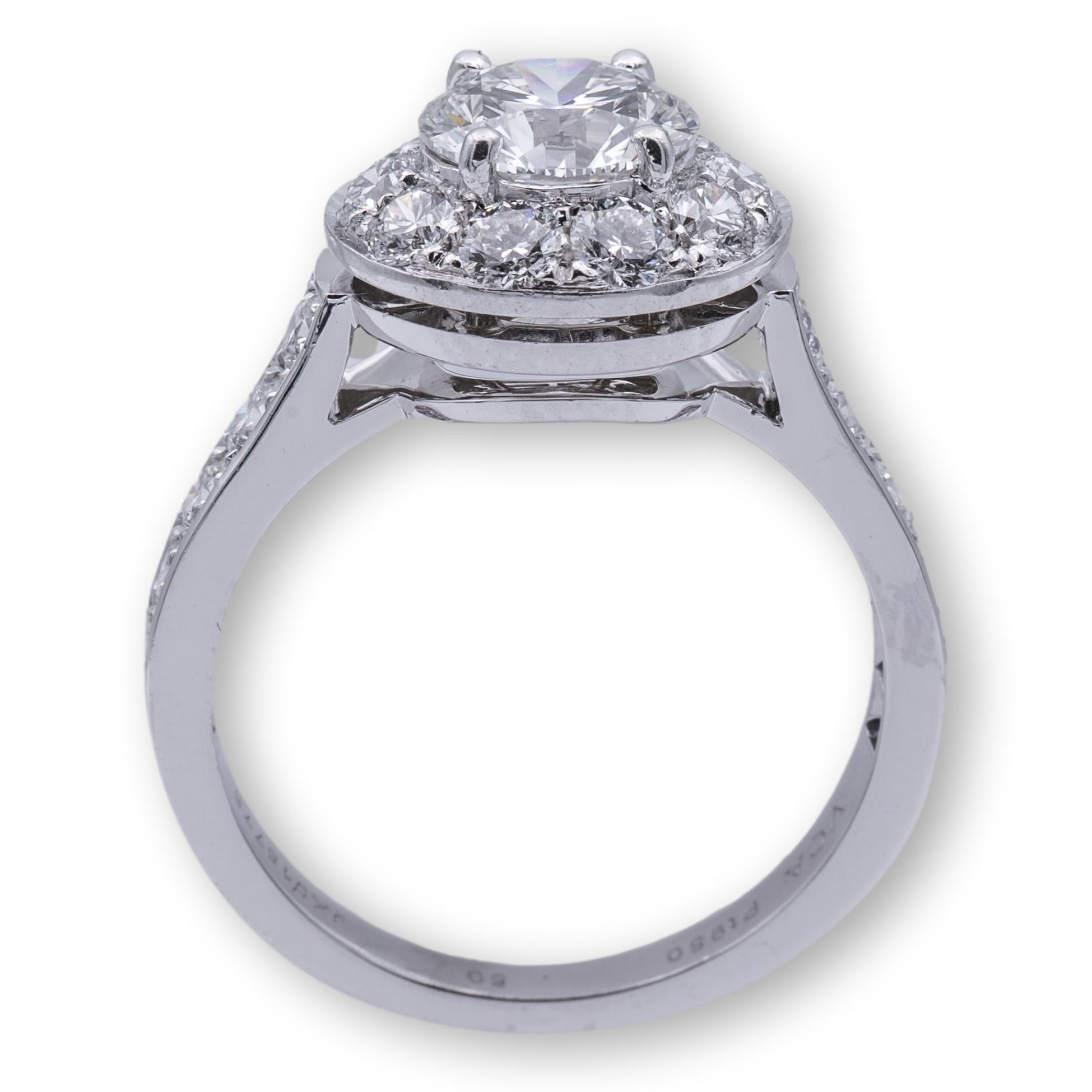 Modern Van Cleef and Arpels Icone Diamond and Platinum Engagement Ring 1.02 E VVS2
