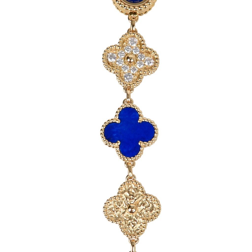 Van Cleef & Arpels Lapis Lazuli / Diamond Sweet Alhambra Watch Limited New 2