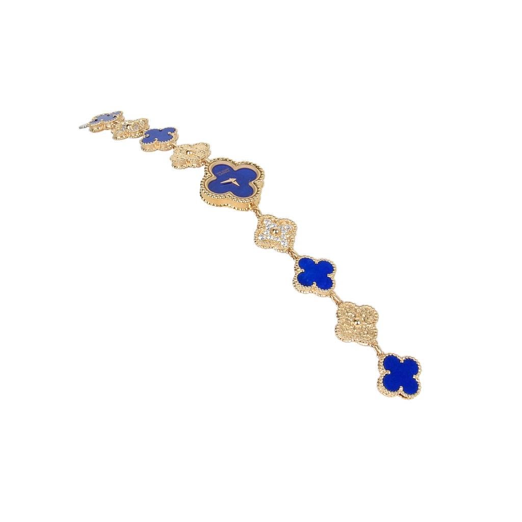 Van Cleef & Arpels Lapis Lazuli / Diamond Sweet Alhambra Watch Limited New 5