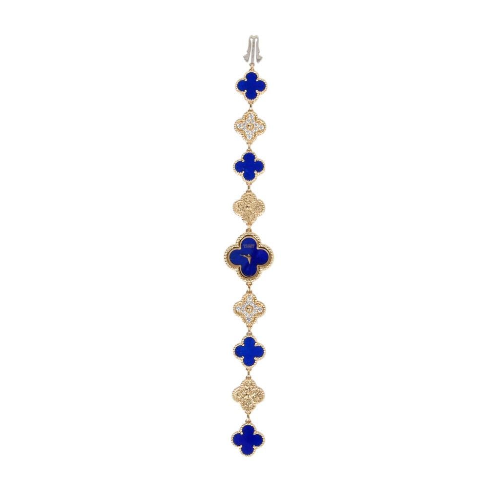Van Cleef & Arpels Lapis Lazuli / Diamond Sweet Alhambra Watch Limited New 6