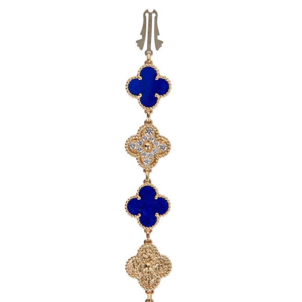 Van Cleef & Arpels Lapis Lazuli / Diamond Sweet Alhambra Watch Limited New 7