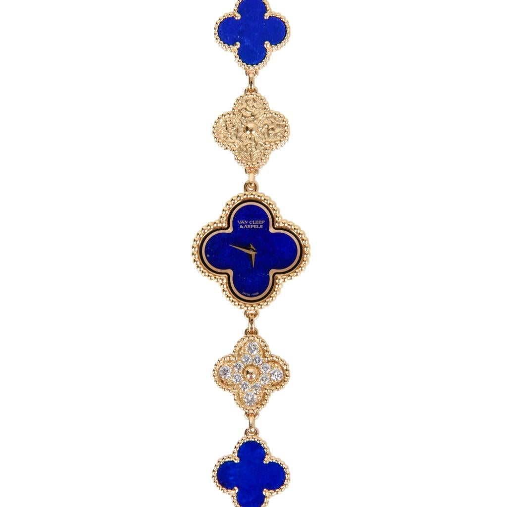Van Cleef & Arpels Lapis Lazuli / Diamond Sweet Alhambra Watch Limited New 1
