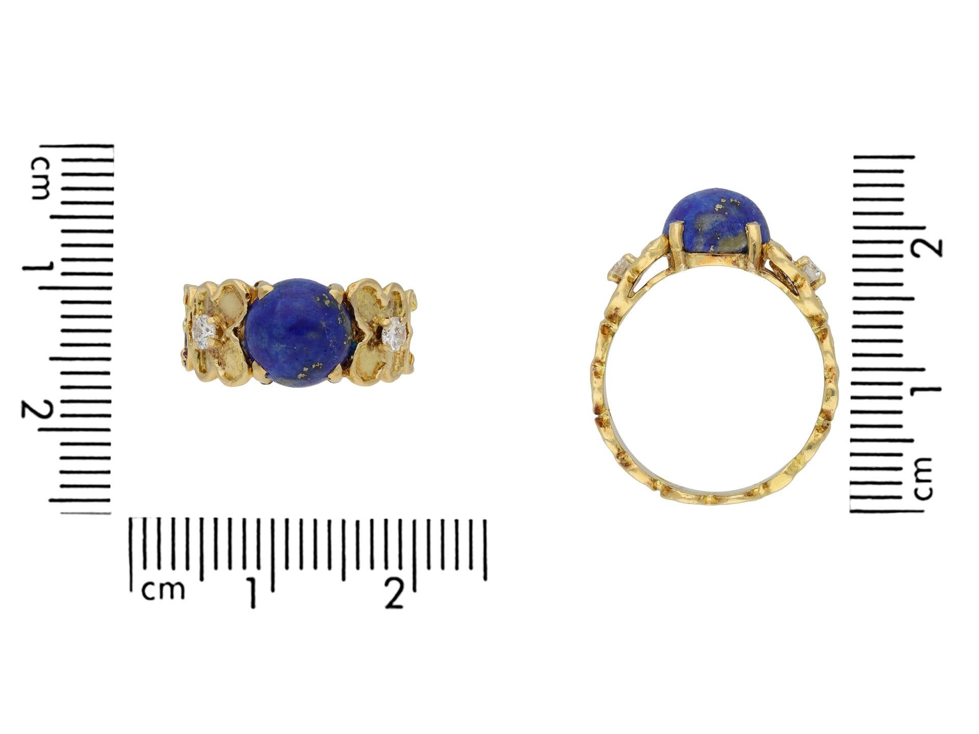 Van Cleef & Arpels Lapis Lazuli and Diamond Ring, circa 1970 In Good Condition For Sale In London, GB
