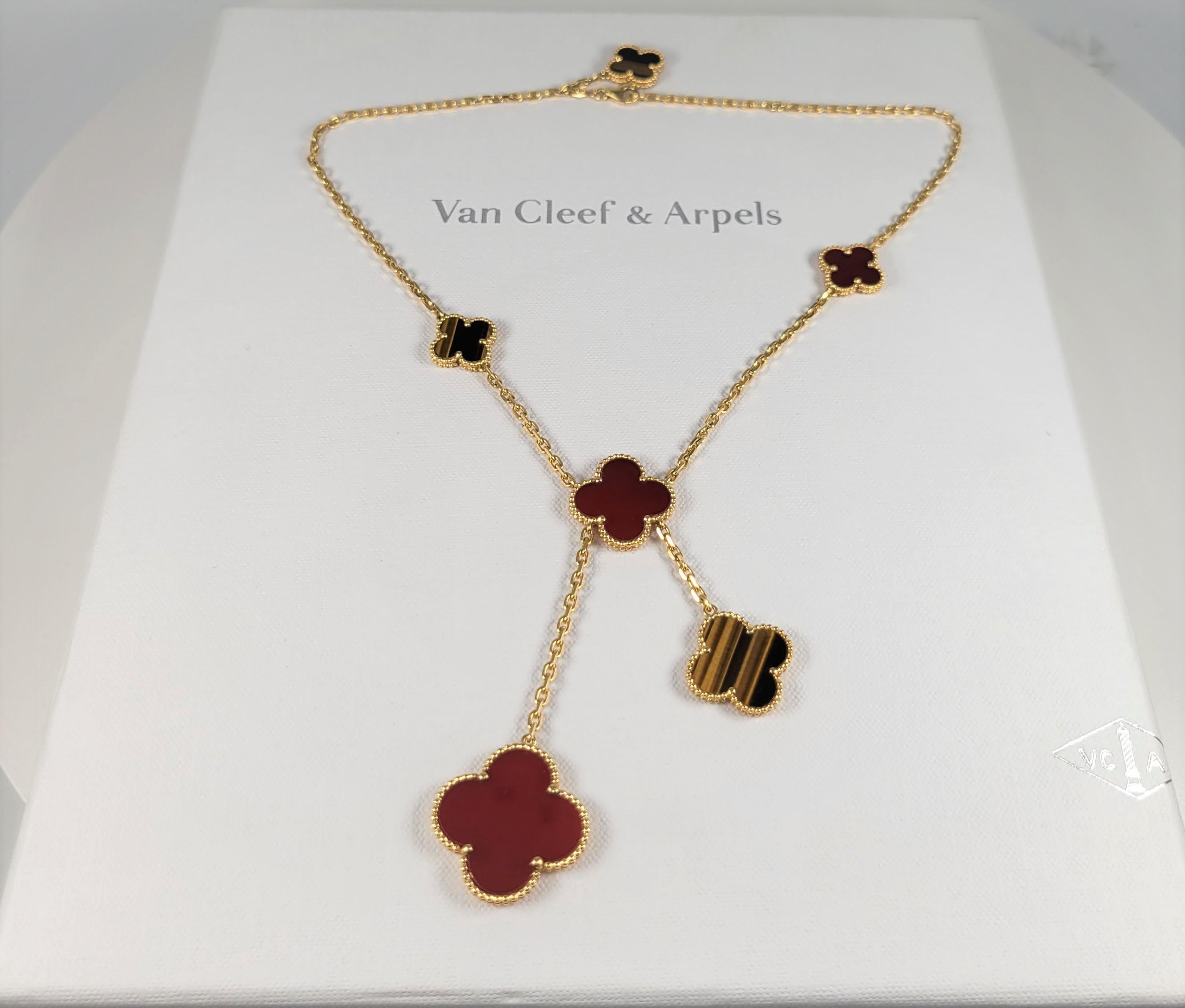Mixed Cut Van Cleef and Arpels Magic Alhambra Necklace with 6 Motifs