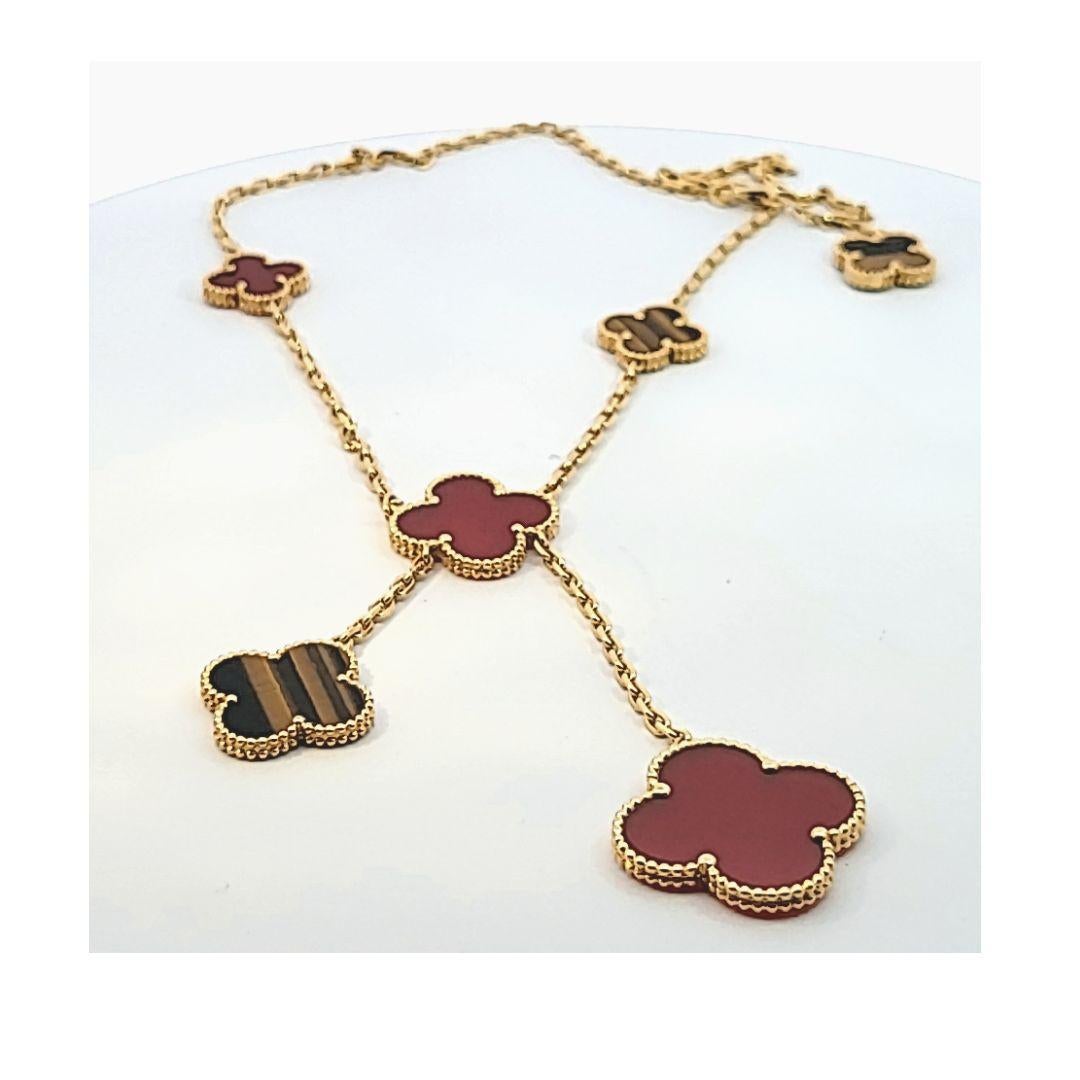 Van Cleef and Arpels Magic Alhambra Necklace with 6 Motifs In Good Condition In Dallas, TX