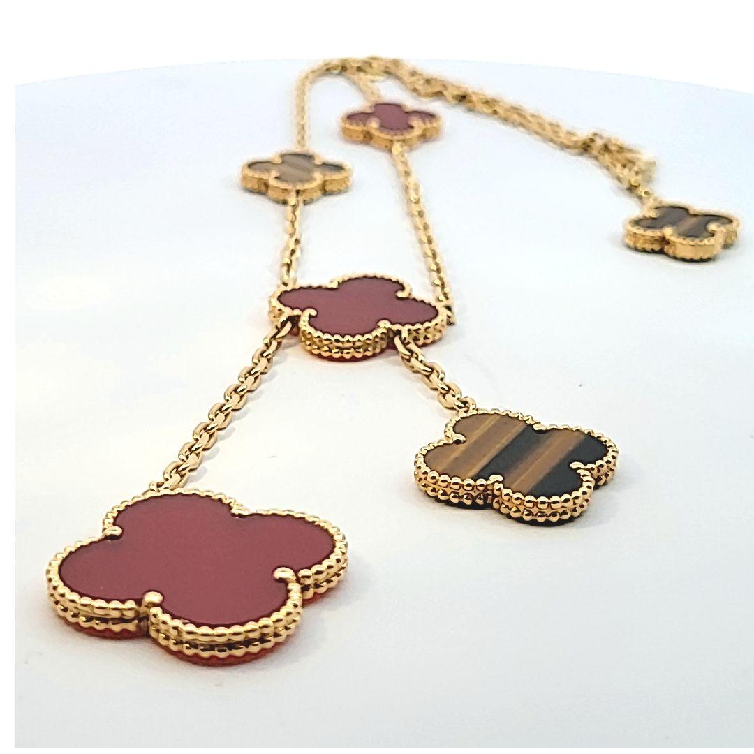 Women's or Men's Van Cleef and Arpels Magic Alhambra Necklace with 6 Motifs