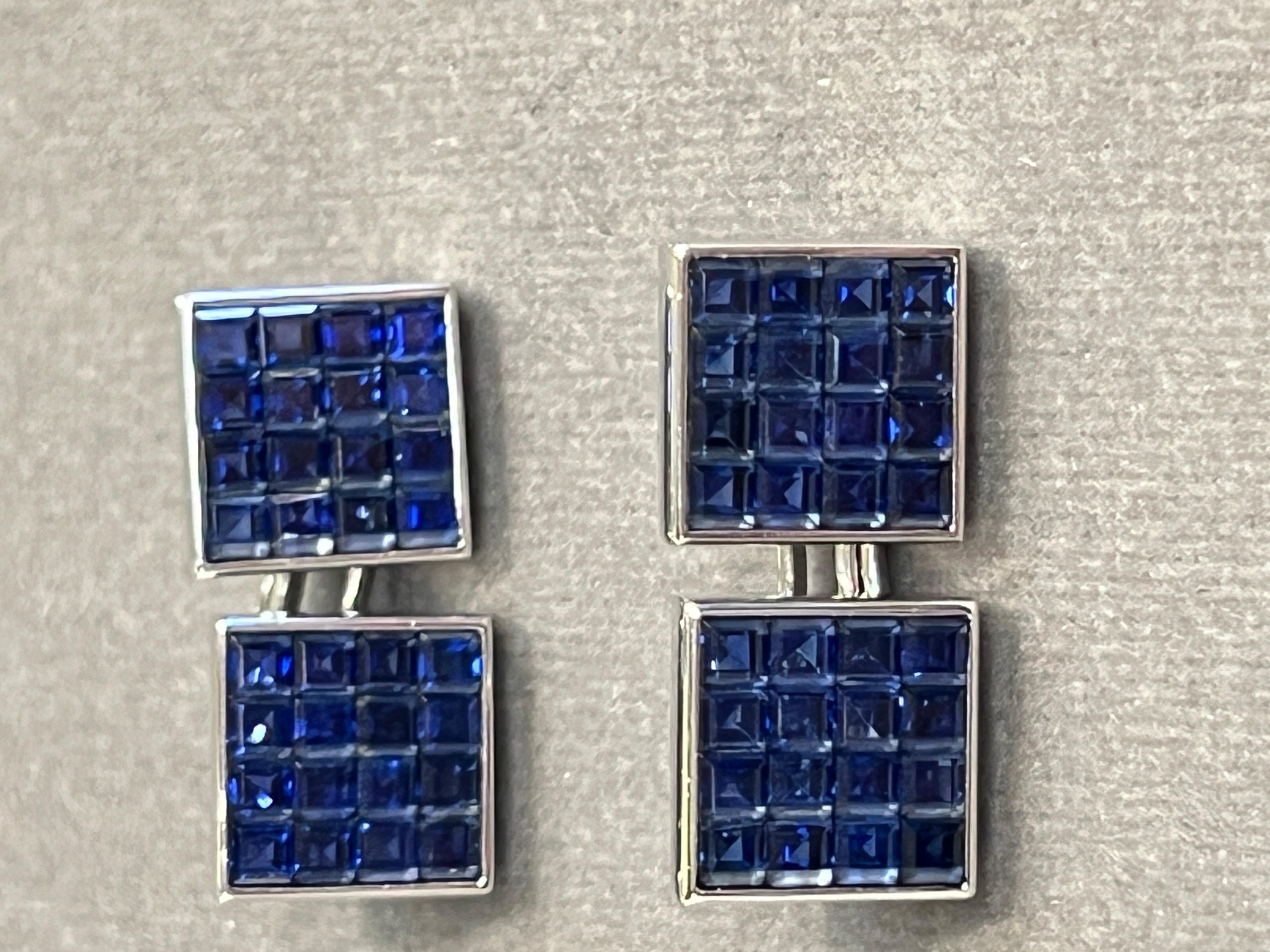 Van Cleef and Arpels Mystery Set Saphir-Manschettenknöpfe im Angebot 5