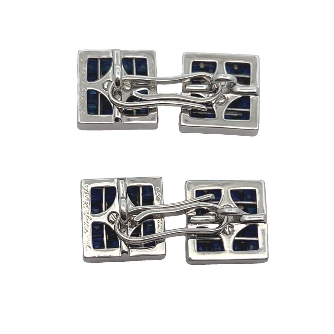 Van Cleef and Arpels Mystery Set Saphir-Manschettenknöpfe im Angebot 2