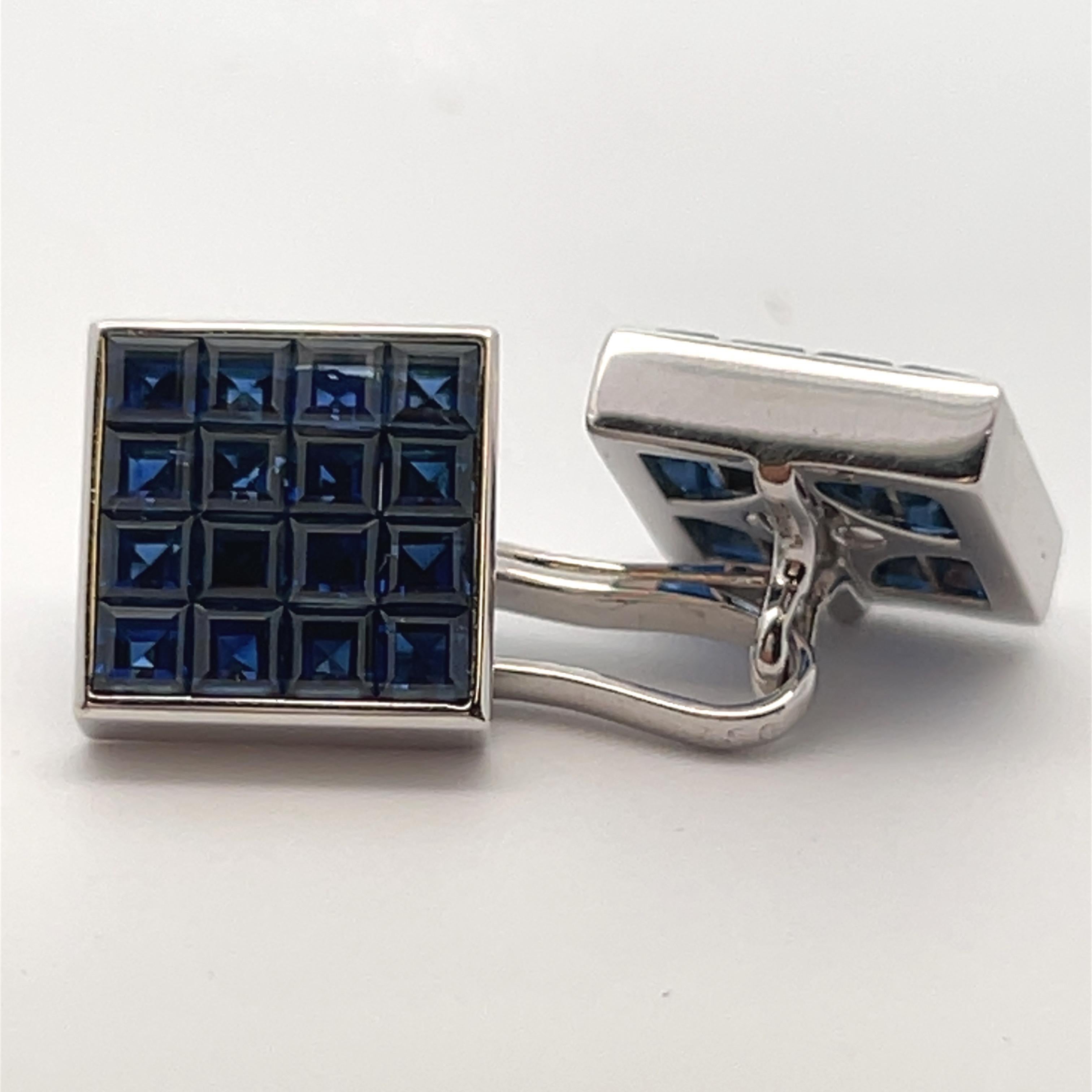 Van Cleef and Arpels Mystery Set Saphir-Manschettenknöpfe im Angebot 3