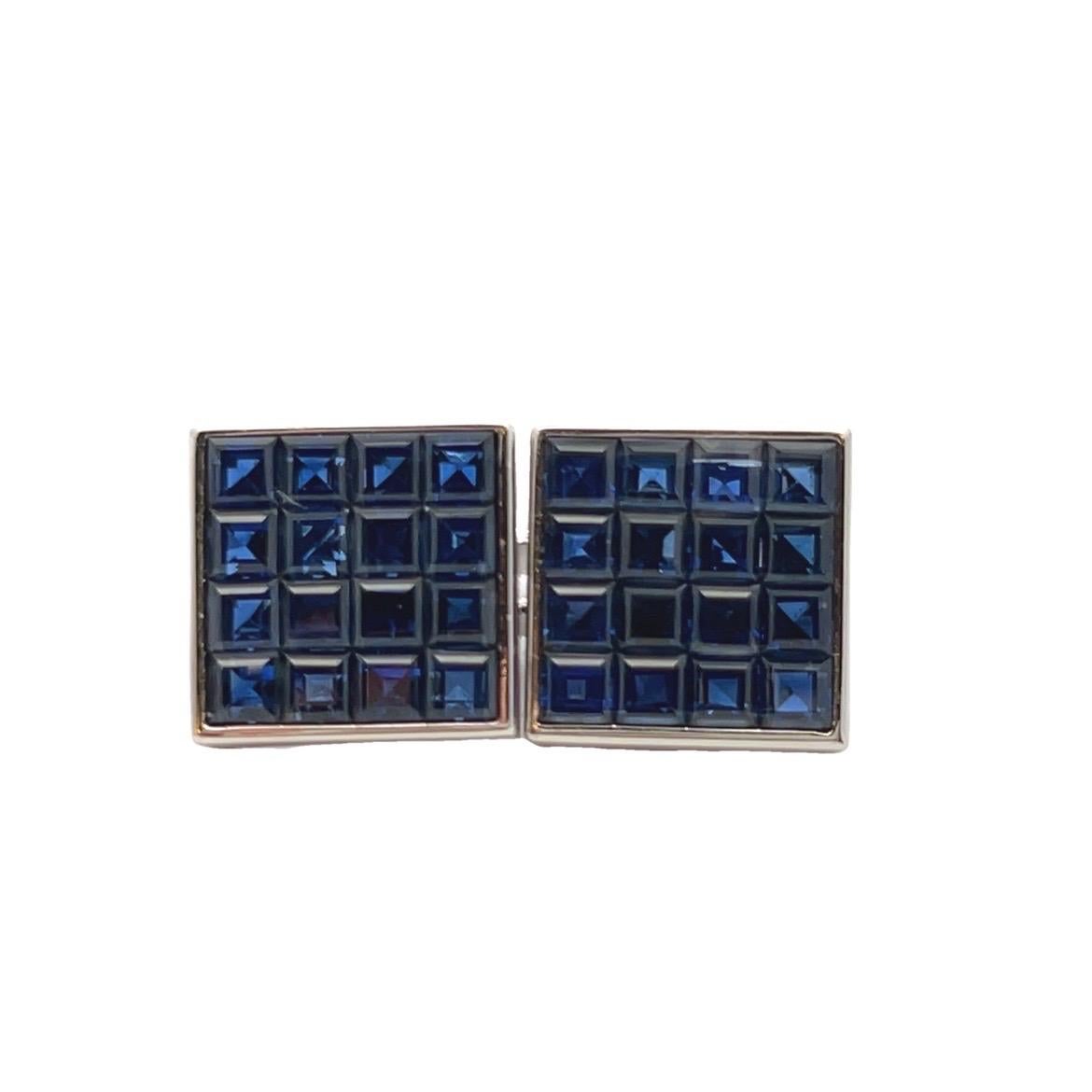 Van Cleef and Arpels Mystery Set Saphir-Manschettenknöpfe im Angebot 4