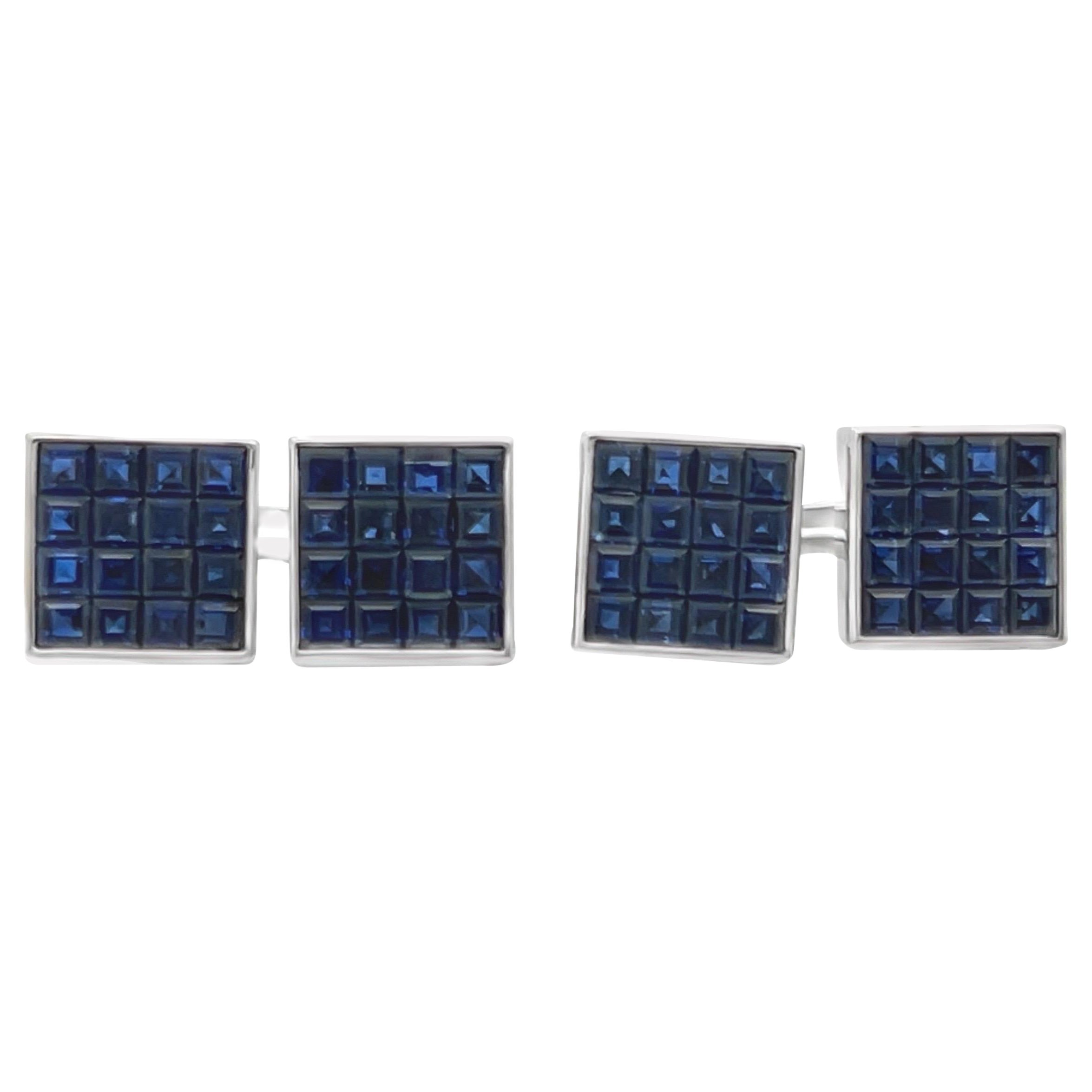 Van Cleef and Arpels Mystery Set Saphir-Manschettenknöpfe im Angebot