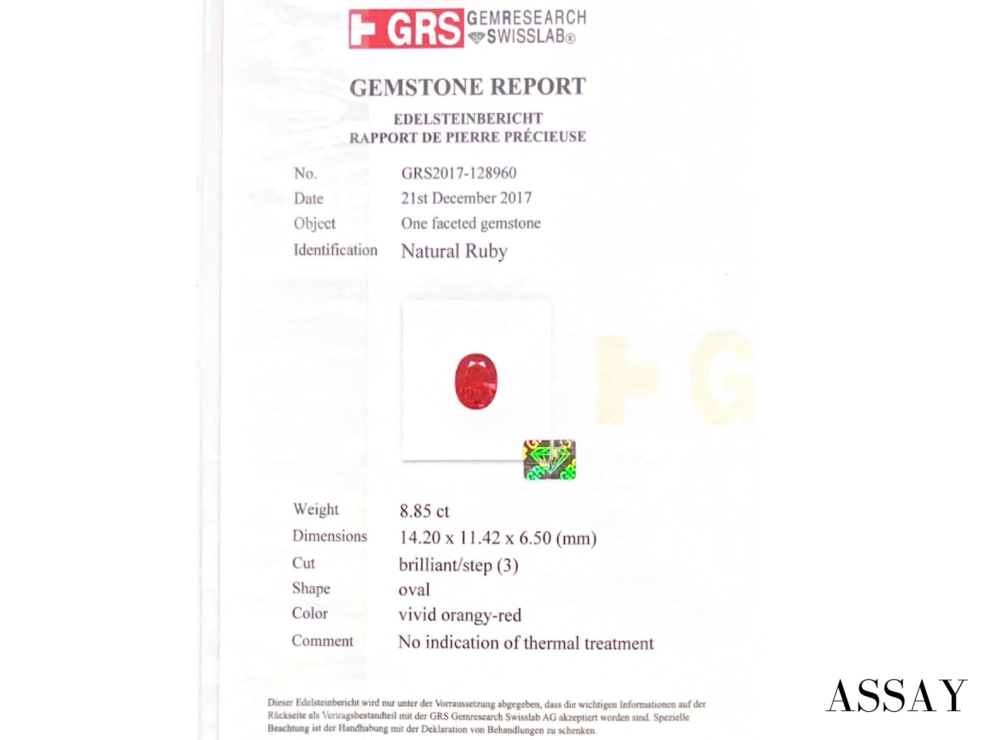Van Cleef and Arpels: 18 Karat Gelbgold GRS-zertifizierter Ring mit unbehandeltem Rubin im Ovalschliff im Angebot 10