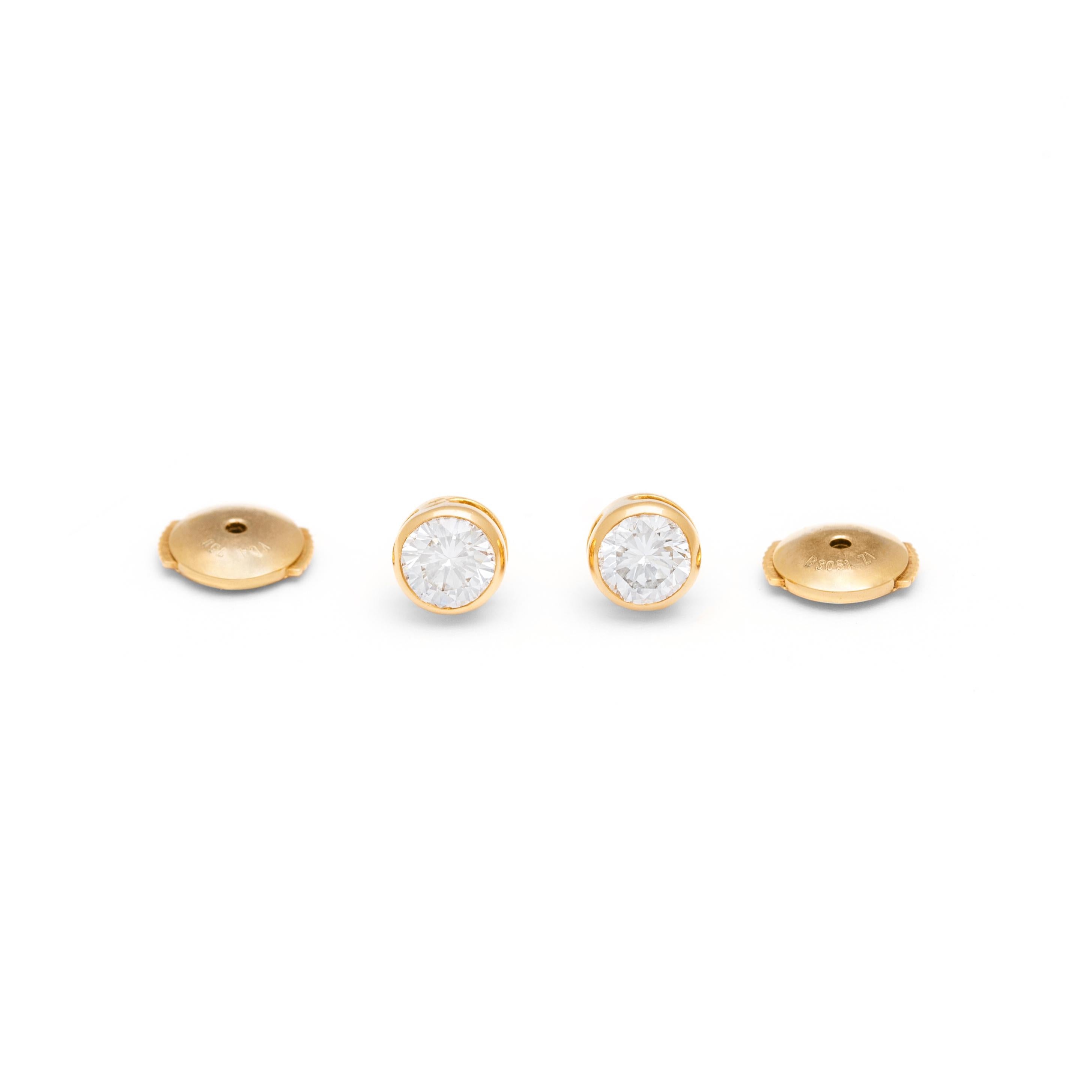 Contemporary Van Cleef and Arpels Pair of Diamond Yellow Gold 18K Earstuds