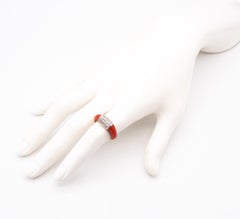 Van Cleef And Arpels Paris Philippines Ring 18Kt Yellow Gold Diamonds Red Coral.
