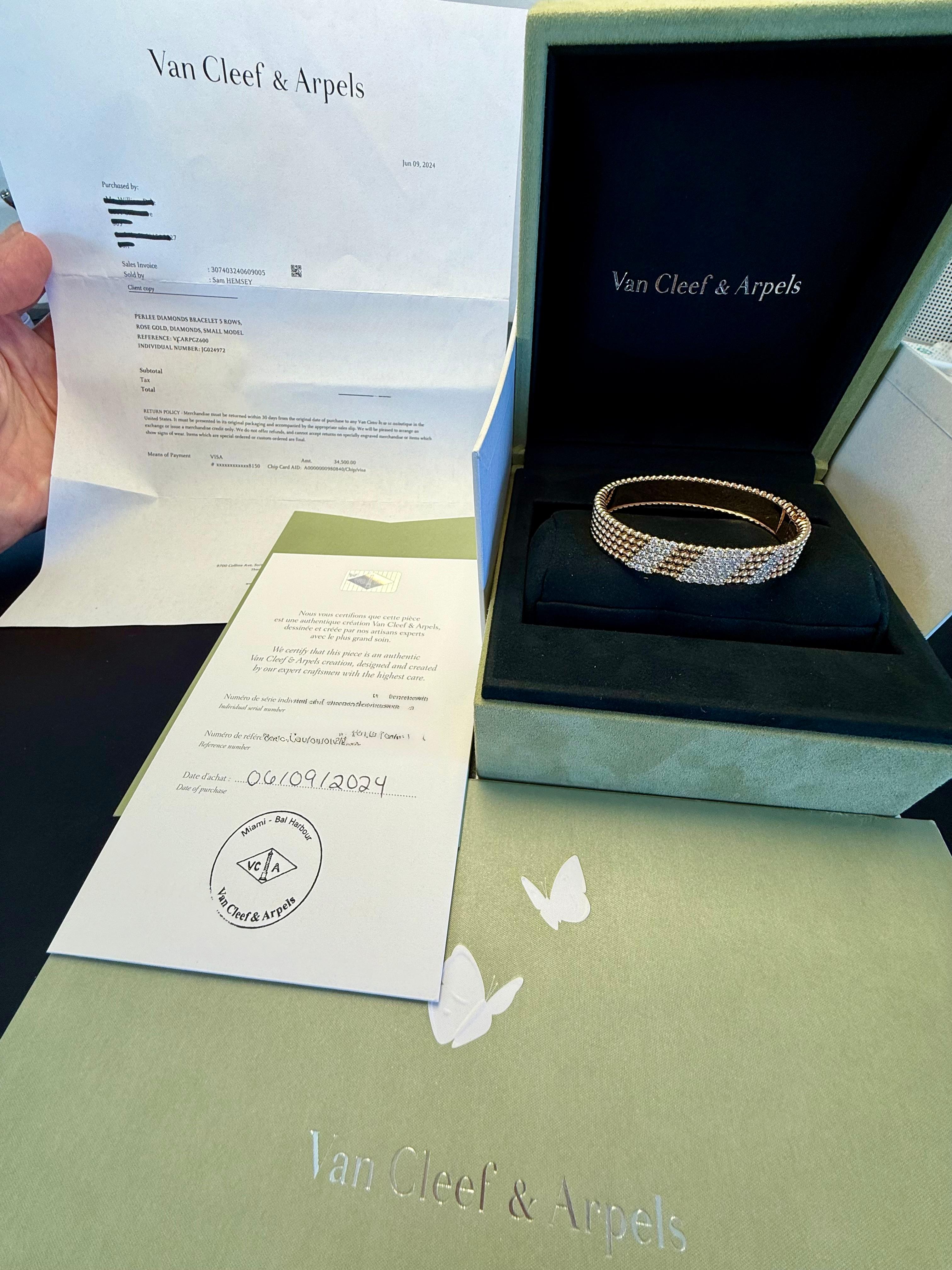 Van Cleef & Arpels Bracelet à diamants Perlee Excellent état - En vente à Beverly Hills, CA