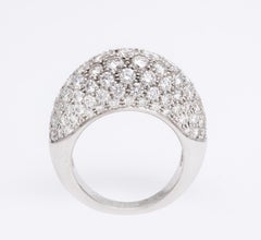 Van Cleef & Arpels Platinum Dome Ring with Diamonds