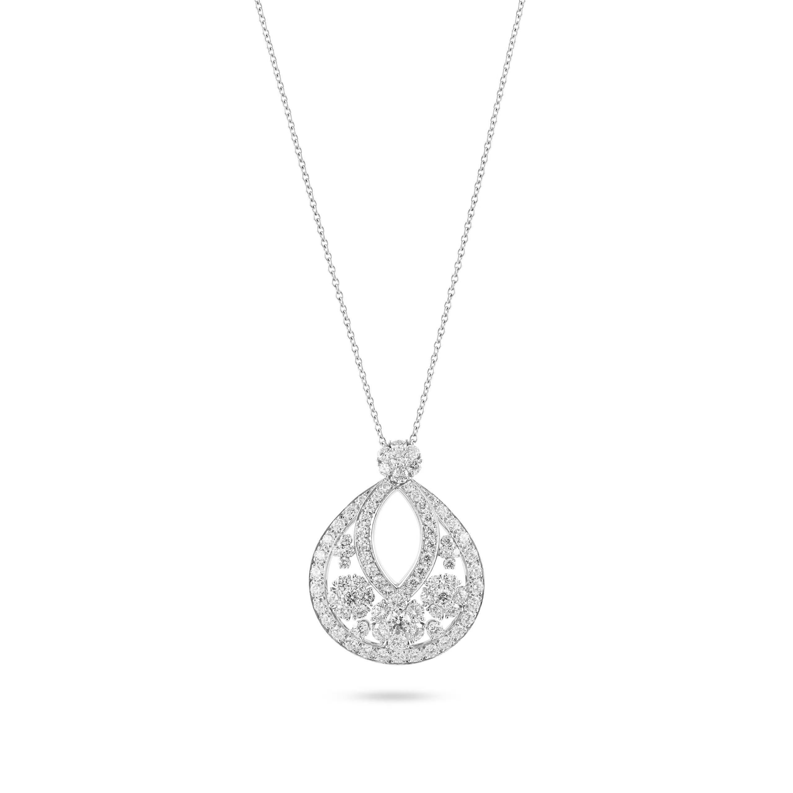 Sparkling with light, the Snowflake High Jewelry collection is inspired by flakes of snow - an inspiration for Van Cleef & Arpels since the 1940s. Round diamonds combine to form dazzling winter motifs.

Featured is a Van Cleef & Arpels Diamond