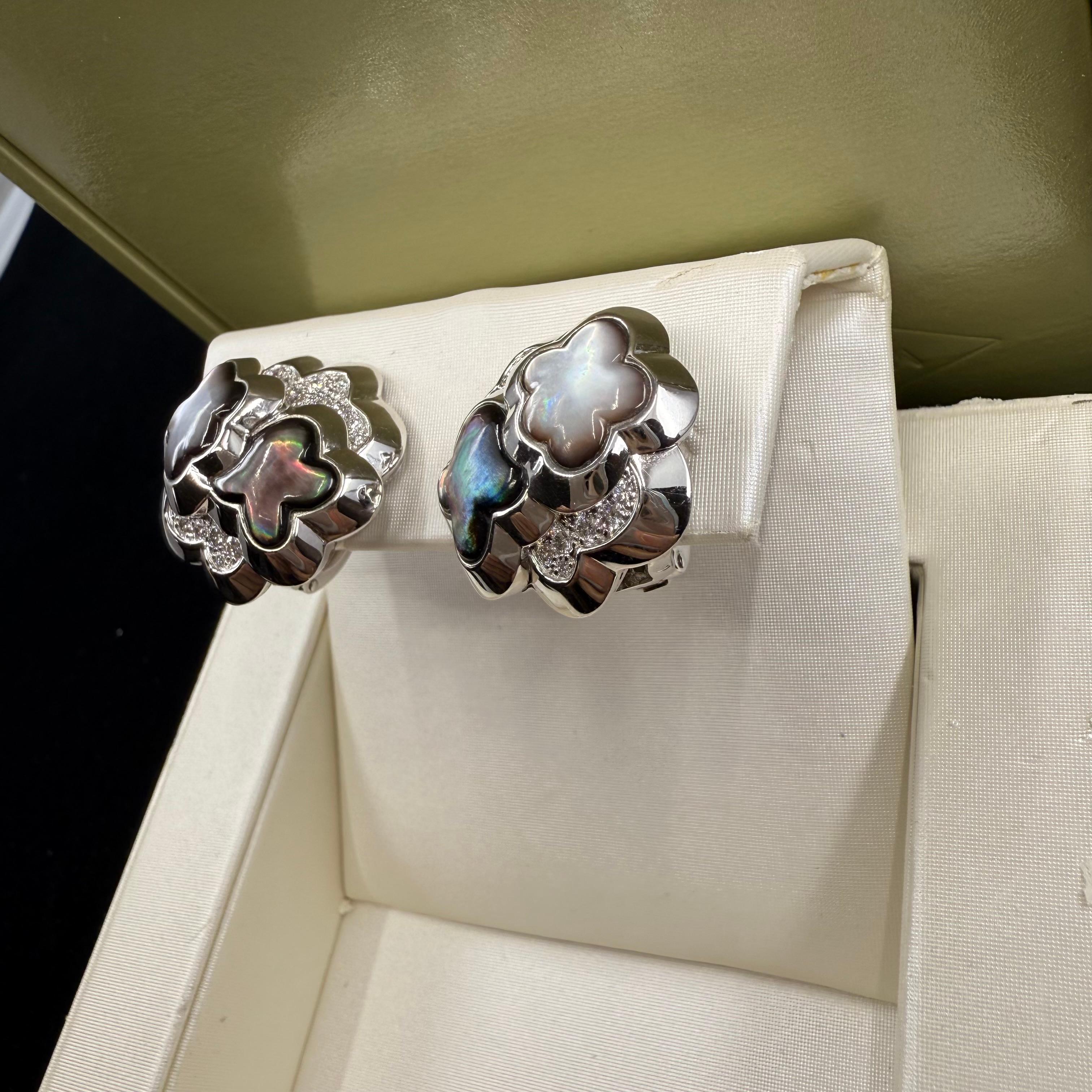 Van Cleef And Arpels PURE Alhambra Mother Of Pearl Diamonds Earrings 5
