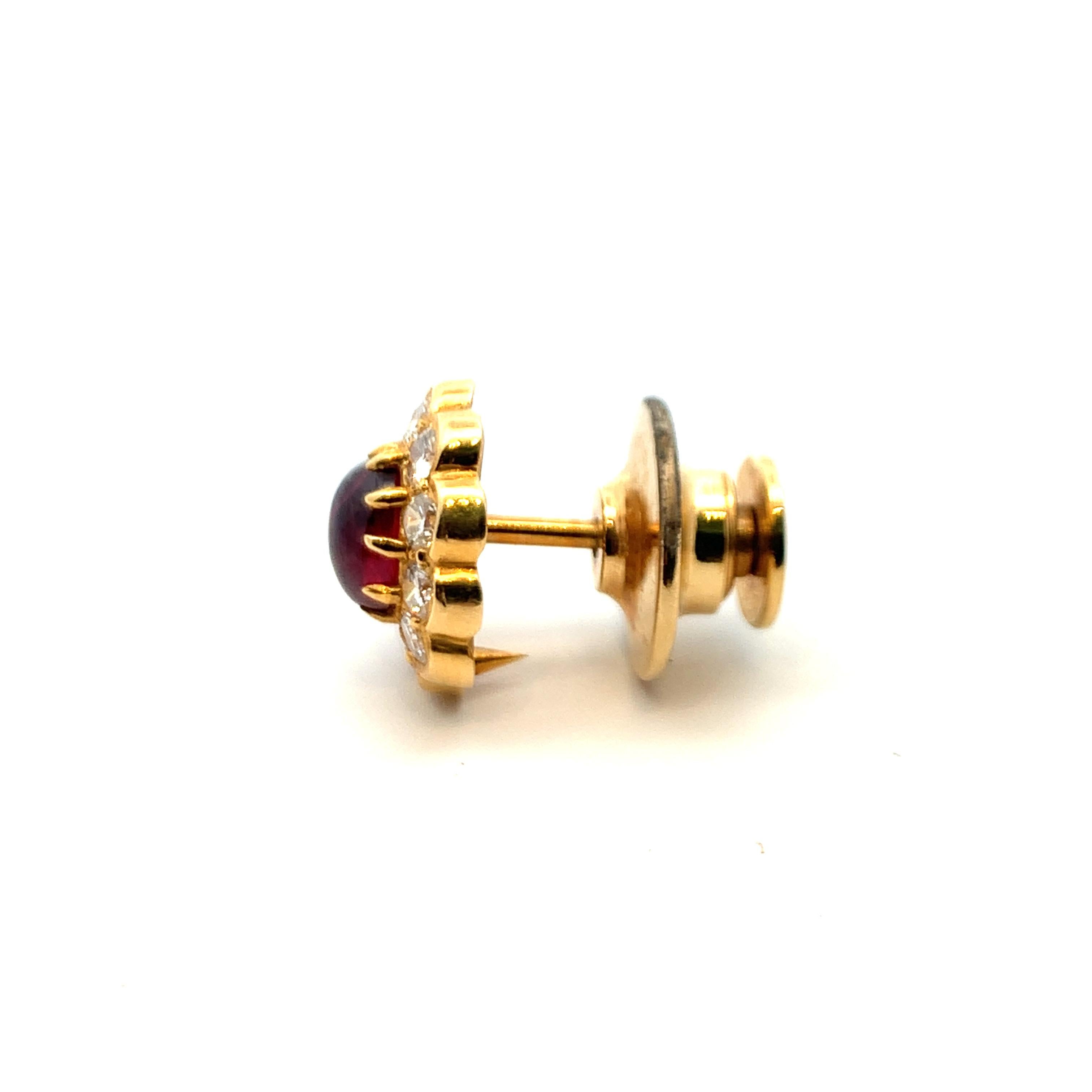 Women's or Men's Van Cleef and Arpels Ruby and Diamond Tie Pin For Sale