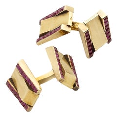 Van Cleef & Arpels Ruby and Gold Cufflinks, circa 1940