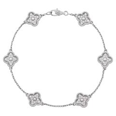 Van Cleef and Arpels Sweet Alhambra Diamantarmband mit Diamanten