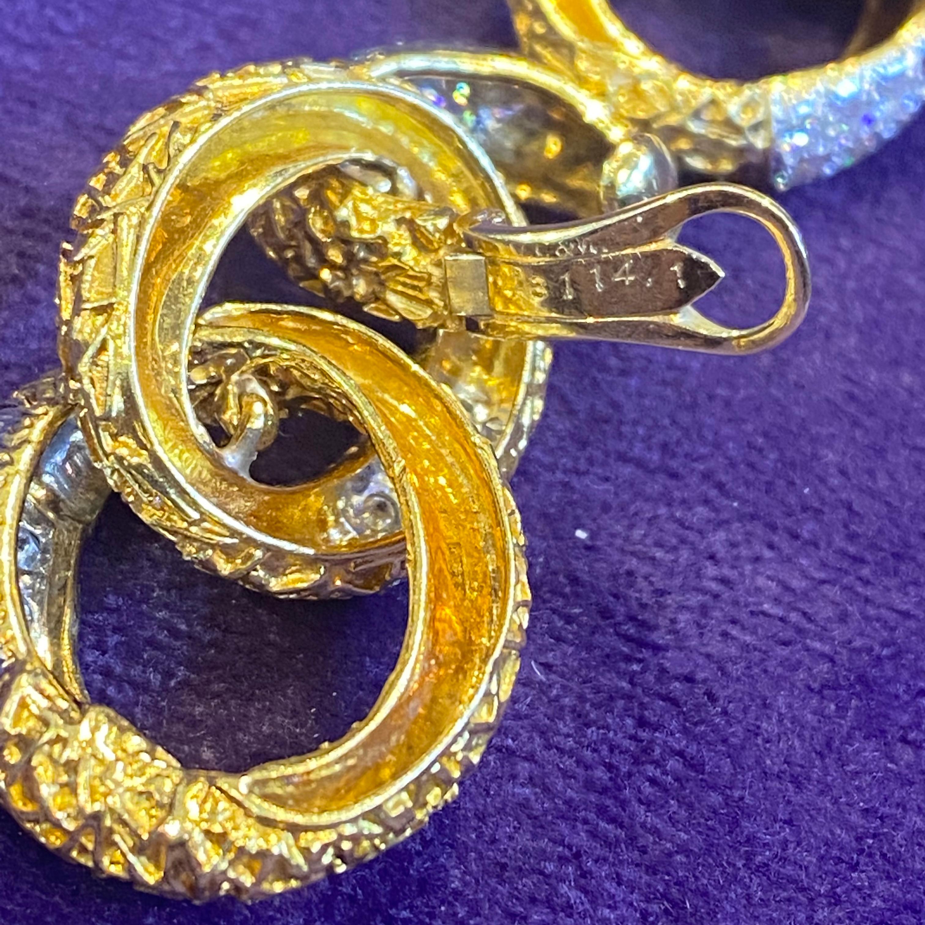 Van Cleef und Arpels Ohrringe aus Gold und Diamanten mit drei Gliedern Damen