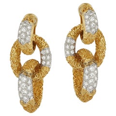 Van Cleef und Arpels Ohrringe aus Gold und Diamanten mit drei Gliedern