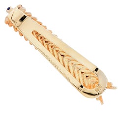 Van Cleef and Arpels Tie Bar Clip in 18 Karat Yellow Gold with Sapphires