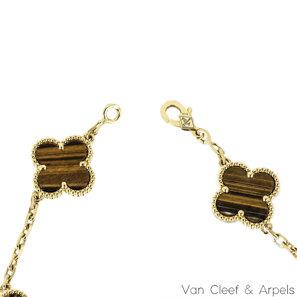 Van Cleef & Arpels Bracciale Alhambra Vintage Occhio di Tigre VCARD35600 In condizioni ottime in vendita a Mayfair, London, London