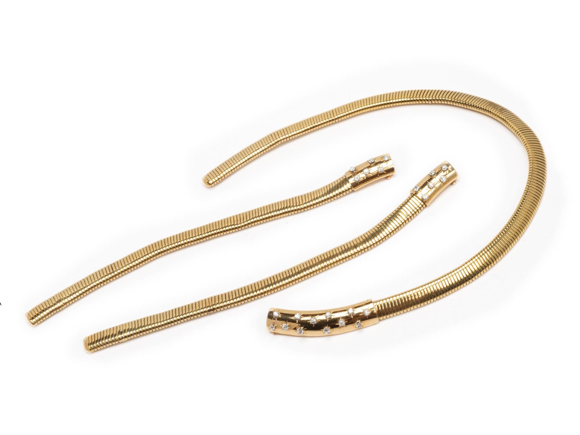 Conjunto de collar/pulseras Van Cleef & Arpels Tubogas con diamantes en venta 1