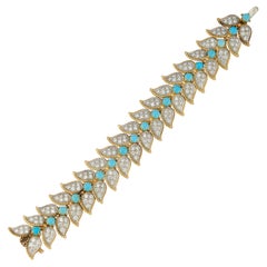 Van Cleef and Arpels Turquoise and Diamond Bracelet