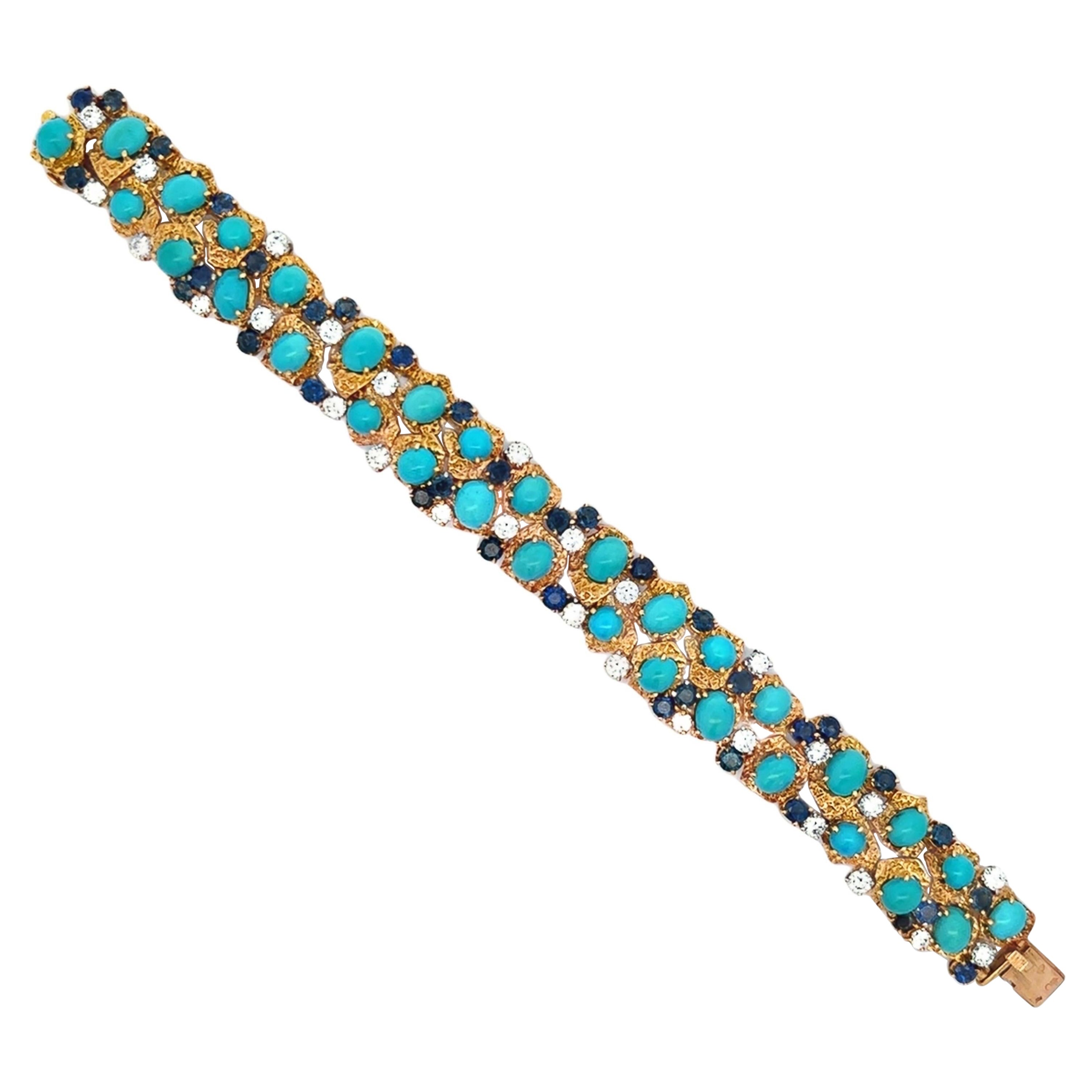 Bracciale Van Cleef & Arpels con turchese, zaffiro e diamanti