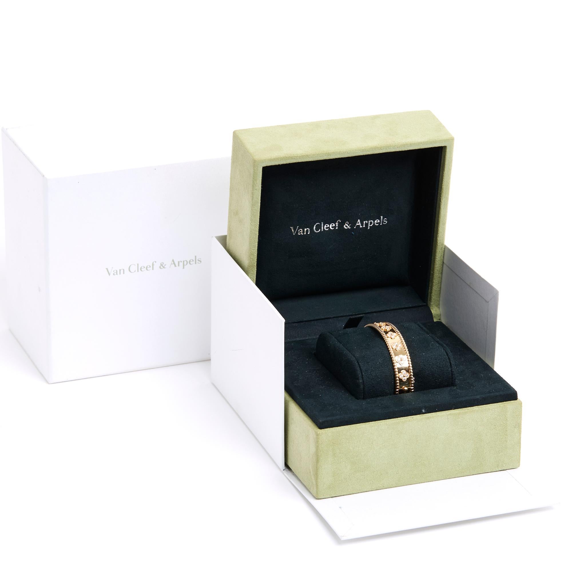 Van Cleef and Arpels VCA Perlee Alhambra Gold Diamonds Full set For Sale 2