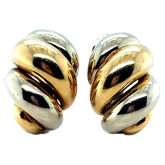 Van Cleef & Arpels Boucles d'oreilles Vintage en or jaune blanc rose 18 carats