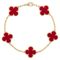 Van Cleef and Arpels Vintage Alhambra Carnelian Br