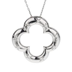 Van Cleef and Arpels Vintage Alhambra Diamond 18k White Gold Necklace