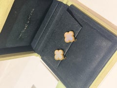 Van Cleef and Arpels Vintage Alhambra earrings gold and Mother-of-pearl