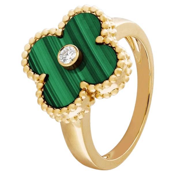 Van Cleef and Arpels Vintage Alhambra Malachite ring