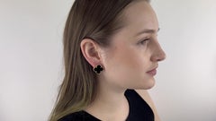 Van Cleef and Arpels Vintage Alhambra Onyx 18 Karat Gold Earrings