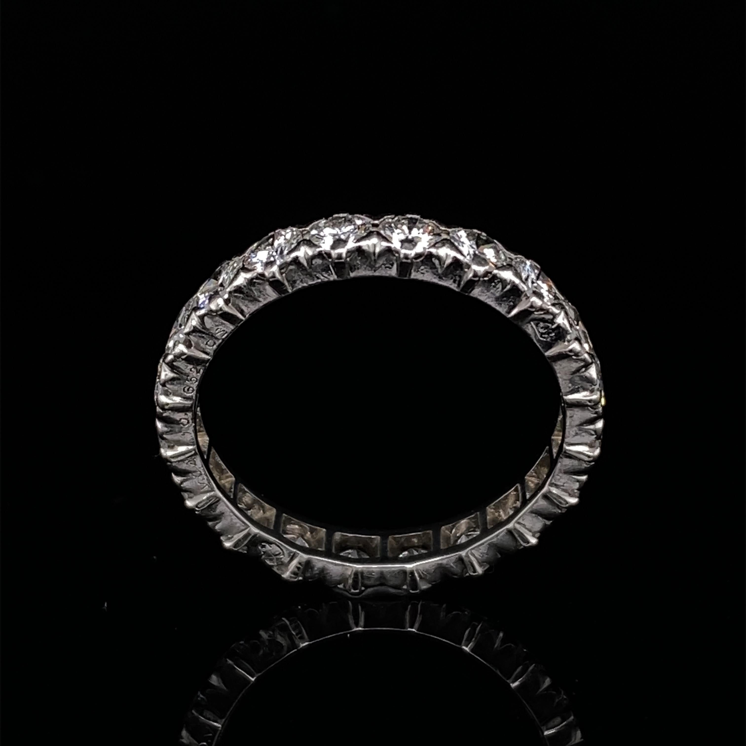 Van Cleef & Arpels Vintage Full Diamond Eternity Ring Platinum, Circa 1970 In Good Condition In London, GB