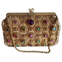 Van Cleef And Arpels Vintage Gem Set Evening Bag with Gilt Silver Frame